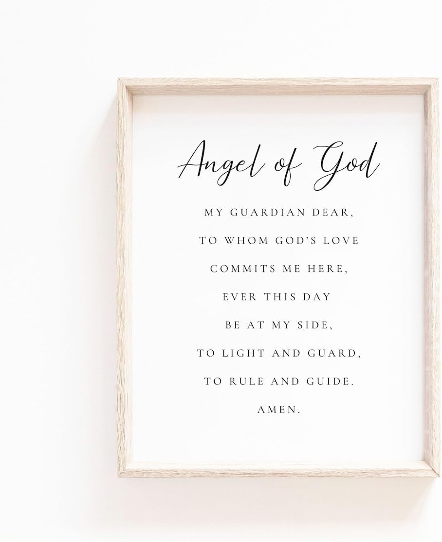 Guardian Angel Prayer Poster Print Angel of God My Guardian