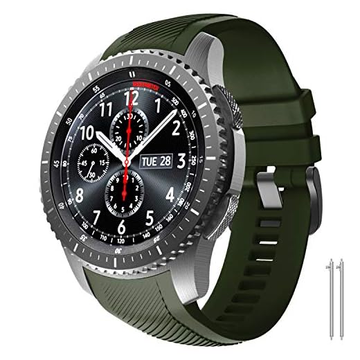 NotoCity Ersättnings-klockarmband för Gear S3 Frontier utan mellanrum mellan armband och klocka, med silikon, gjord för Samsung Gear S3 Frontier/Gear S3 Classic/Galaxy Watch 46 mm