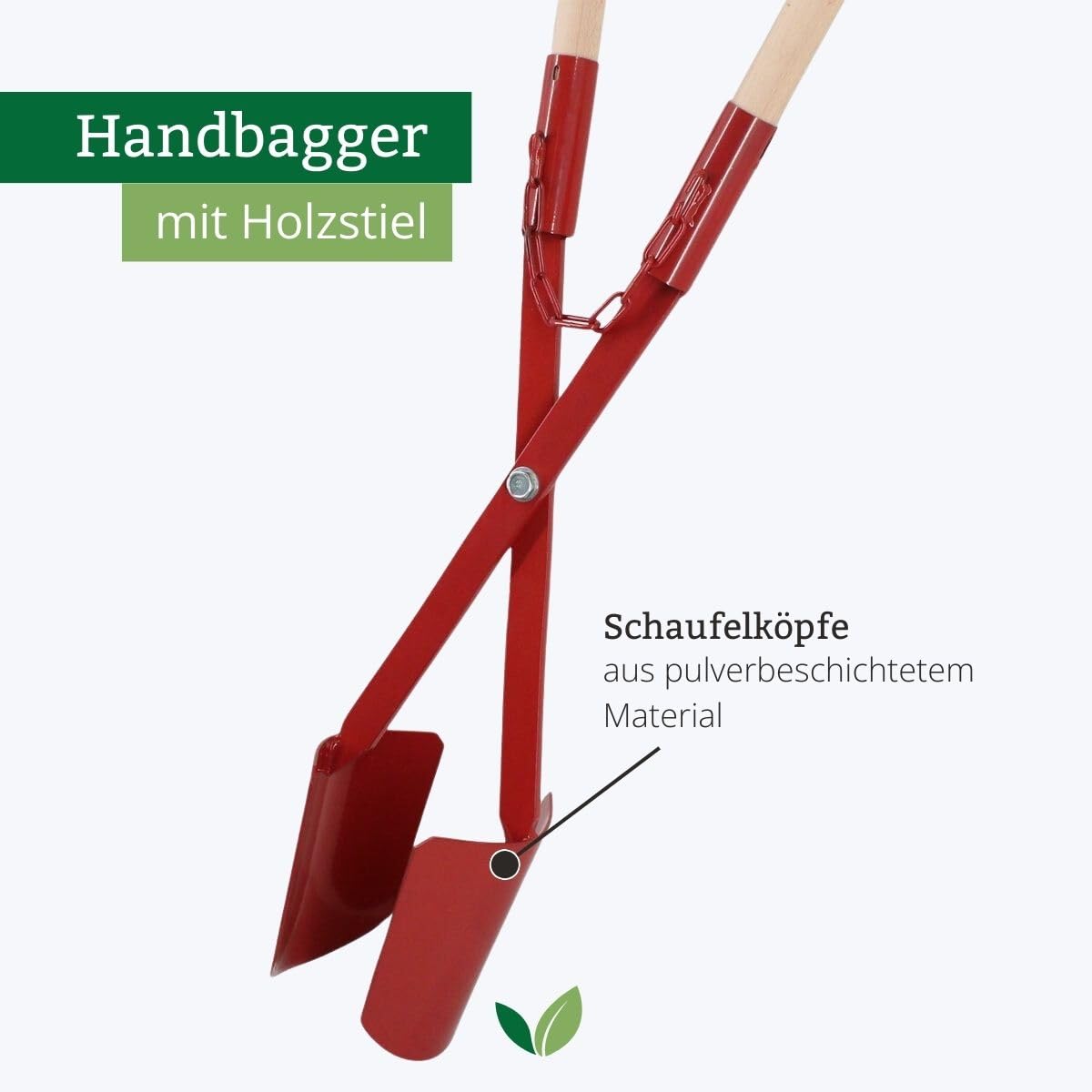 Handbagger aus Stahl mit Holzstiel 162 cm – Erdlochausheber für Pflanzlöcher & Zaunpfosten