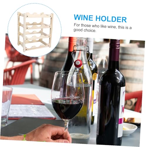 Soporte de botellas de vino de madera apilable y decorativo miniatura 5