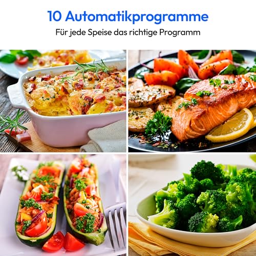 MEDION MEDION 3 in 1 Mikrowelle mit Grill und Heißluft Funktion (23 Liter, 900 Watt, 1.000 Watt Grill, 1.680 Watt Heißluft, 10 Automatikprogramme, Auftaufunktion, Display, MD11493) schwarz - Produktansicht 3 | Kompakt-Mikrowellen