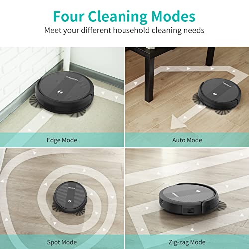 AIRROBO Robot aspirateur, aspiration 2600 Pa, super fin, connexion Wi-Fi, contrôle à distance, app, Alexa et Google Home, idéal pour les poils de animaux, sols durs, tapis à poils courts (P10) - Image 5