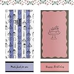 2pcs Gift Card Booklet Handmade, Birthday Waterfall Gift Cards Book, with 4 Slots DIY Gifts for Family and Friends (Blue and Pink)