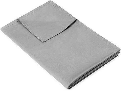 Weighted Idea Bundle Cooling Weighted Blanket (60''x80'', 17lbs, Dark Grey) with Soft Duvet Cover (Light Grey,60''x80'',)