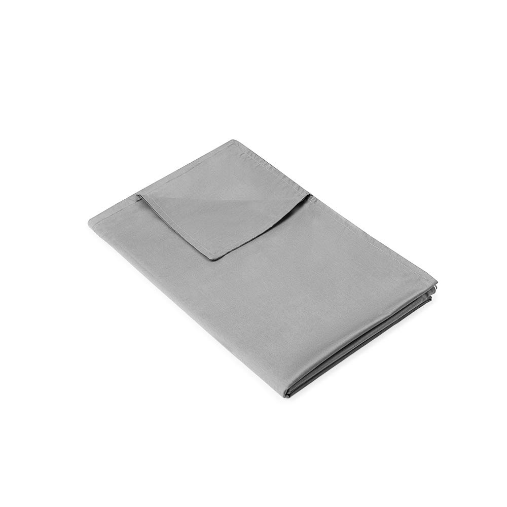 Cool Removable Duvet Cover (150cm x 200cm) for Weighted Blanket - Light Grey - Organic Cotton Duvet Cover
