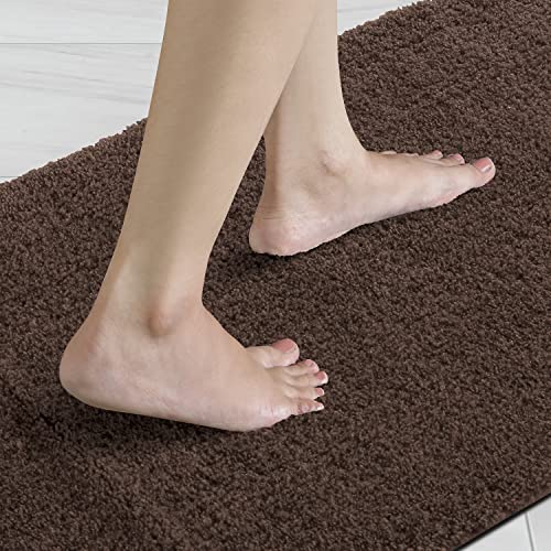 Image of Obsessions Ultra-Absorbent Quick-Dry Bath Runner | 1400 GSM Polyester | Soft, Non-Slip & Fast-Drying Bathroom Rug for Safety & Comfort | 60 x 150 cm | Chocolate