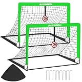 BaseGoal Porta da Calcio Giardino Pieghevole 120x90cm con Rosso Bersagli