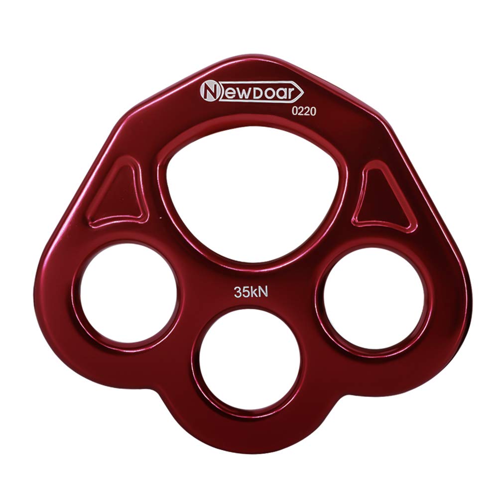 NewDoarDescender Plate 30/40KN Paw Rigging Plate 4/5 Holes Rock Climbing Gear 4 holes/35KNRed