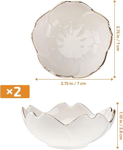 Miniatura 3 de Platos de salsa pequeños tazones de inmersión 2 platos de cerámica, cuenco de salsa de soja de diseño, plato de condimento de porcelana para