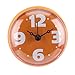 Lazmin Waterproof Suction Wall Clock, Traditional Pointer Type Small Clock, Easy Attaching to Bathroom Wall/Mirror/Glass, for Bathroom/Kitchen(Orange)