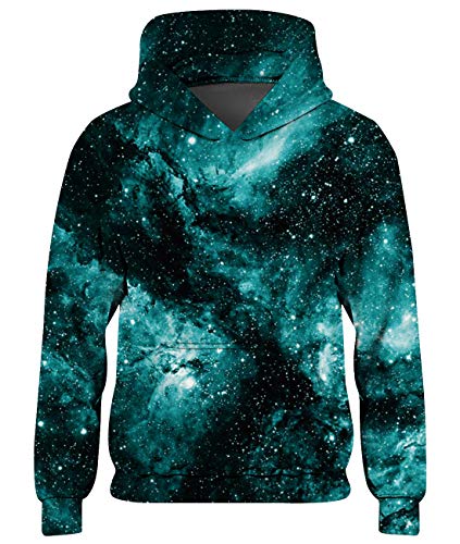 Spreadhoodie Unisex Niños Impresión 3D Galaxia Sudadera con Capucha Hoodie Sudadera Capucha Otoño Invierno Manga Larga Hooded Pullover Sweatshirt Outfits 5-6 Años