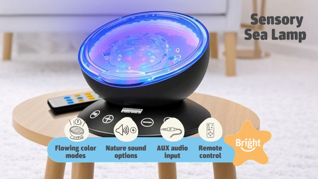 Bright Autism Calming Sensory Sea Lamp - Night Light Projector for
