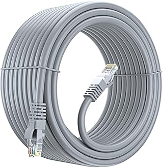 FEDUS Cat7 Ethernet Printer Cable,Bare Copper Double Shielded Outdoor & Indoor Lan Wire Heavy Duty High Speed Solid 24 AWG Network Cable 10Gbps, 600Mhz, Weatherproof S/FTP UV Resistant 1.5M