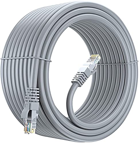 FEDUS Cat7 Ethernet Printer Cable,Bare Copper Double Shielded Outdoor & Indoor Lan Wire Heavy Duty High Speed Solid 24 AWG Network Cable 10Gbps, 600Mhz, Weatherproof S/FTP UV Resistant 1.5M