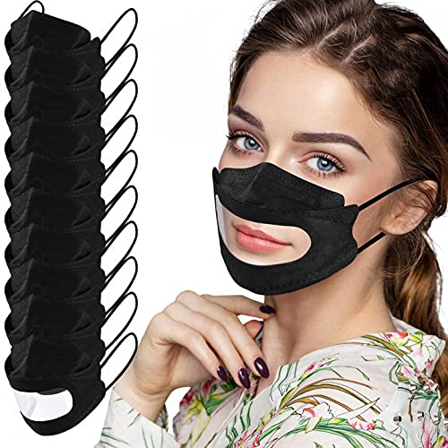 Celendi USLIA 10Pc Adults Clear Face Masks Disposable No Fog Face Mask cover