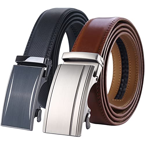 Image of Lavemi Men's Real Leather Ratchet Dress Casual Belt, Cut to Exact Fit,Elegant Gift Box