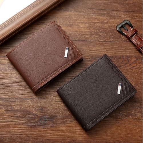 Card Bag Multi-card Slot Short Wallet Large-capacity Coin Purse Men(Black)3