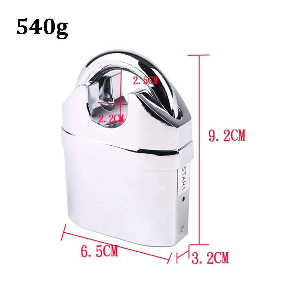 Lucchetto con 5 chiavi, lucchetto con allarme impermeabile e antiruggine, utilizzato for la serratura della porta del magazzino di mountain bike e motociclette, 65x92 mm/2,6 pollici, 4 stili (stile 4)