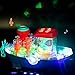 DIIOOMIEEU Electric Boat Toy for Kids 3+ Years Old Boys Girls Transparent Shell Moving Ship Toy with Light & Music Great