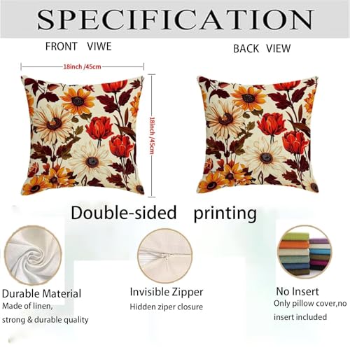 Housse coussin 75x75cm lin haut de gamme double face imperméable décoratif - 5
