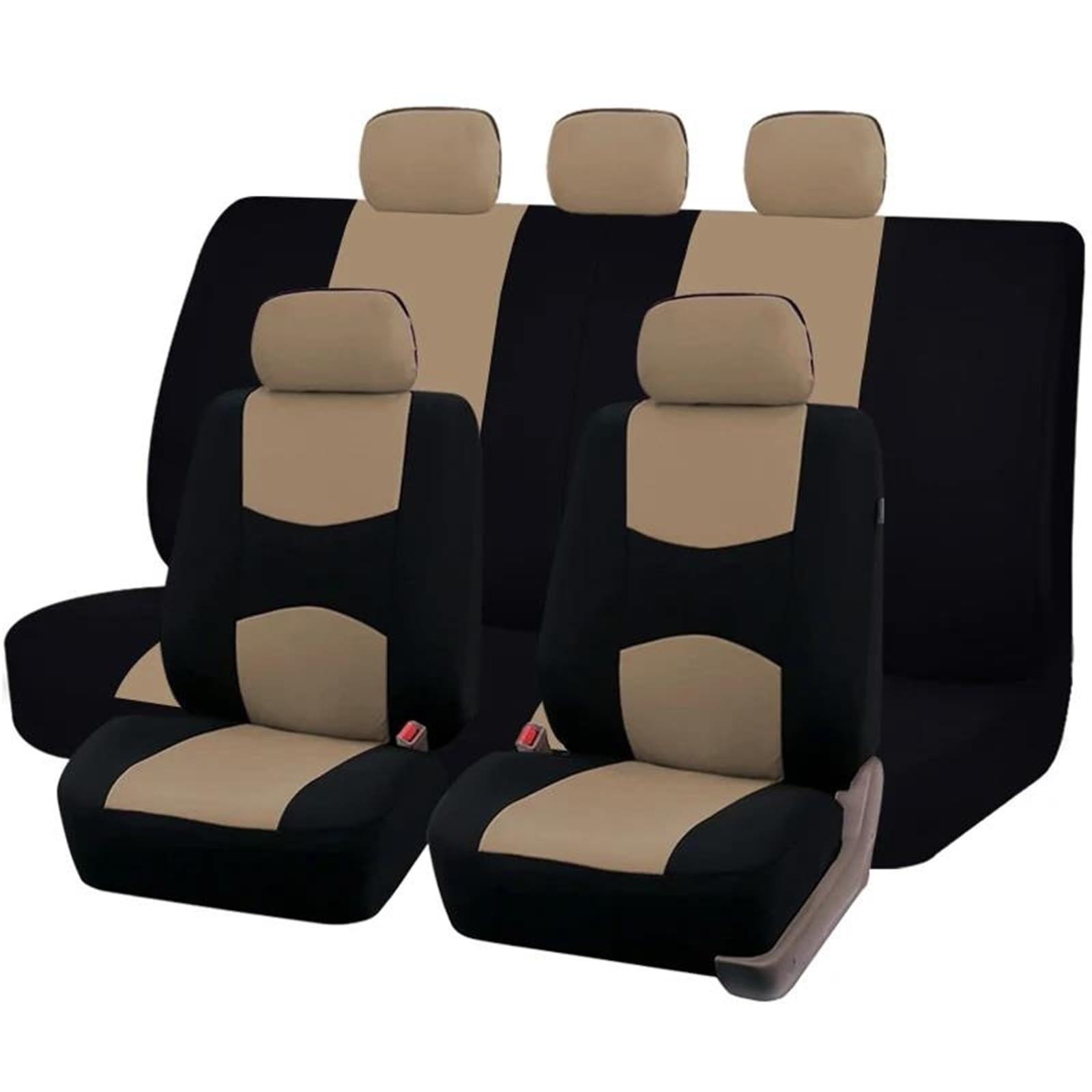 Housses de siège auto universelles polyester protection siege voiture beige set - 5