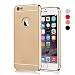 iPhone 6S Case, Vansin 3 In 1 Ultra Thin and Slim Hard Case Coated Non Slip Matte Surface with Electroplate Frame for Apple iPhone 6 (4.7'')(2014) and iPhone 6S (4.7'')(2015) -- Gold
