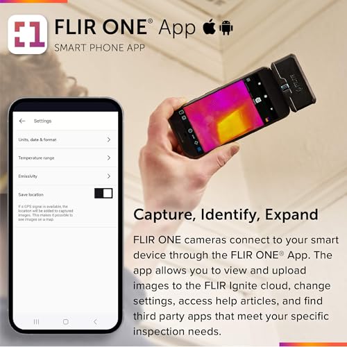 FLIR ONE Gen 3 - Thermal Imaging Camera for iOS Smartphones (iPhone 15 and Newer w/USB-C): Use for Home Inspection, HVAC, Automotive, Machine Industries and More