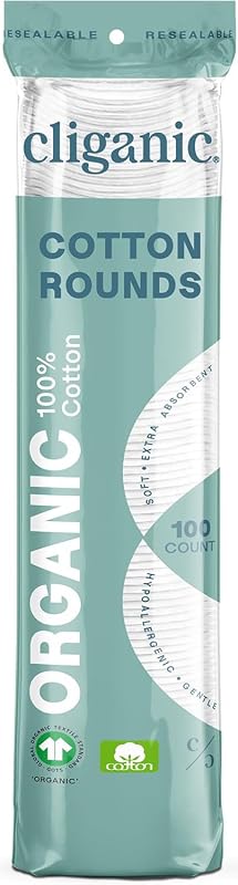 Cliganic Discos de Algodão Orgânico para o Rosto, 100 unidades