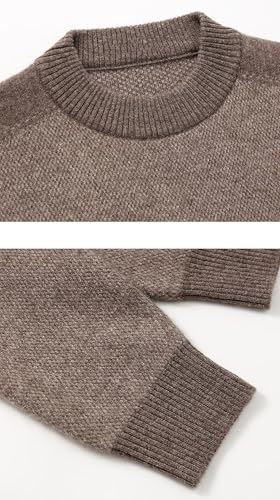 Rivccku Men's Crew Neck Jumper Knitted 100% Pure Cashmere Pullover Soft Sweater Lightweight Jumpers Long Sleeve3