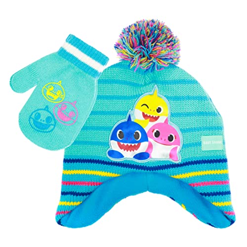 Accessory Supply Baby Shark Toddler Winter Hat And Toddler Mittens, Warm Kids Winter Gloves With Matching Toddler Beanies For Boys And Girls Blue 132 2-5 #TOP10
