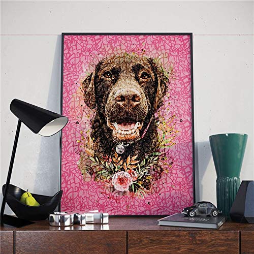 HD Leinwand Malerei lustige Aquarell Retro-Kunst nordischen Stil Hund Druck Cartoon für Dekoration Poster Leinwand Malerei Jubiläum Geburtstag