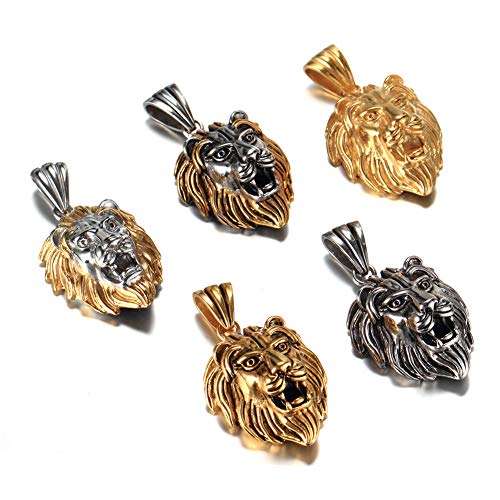 316l Stainless Steel Unique Design Lion Head Pendant Necklace4