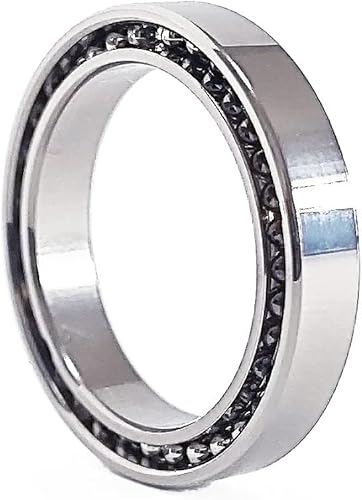 Anillo de bola de metal para aliviar el estrés  Anillo de acero inoxidable de 0.157 in con bola de metal, fabricado en Japón, para hombres y