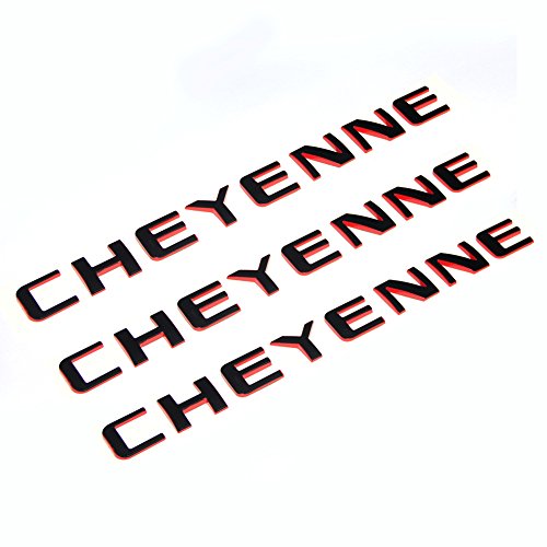 Image of Yoaoo 3pack OEM Chrome Cheyenne Nameplates Emblems Badge Compatible with Silverado Shiny 3D New