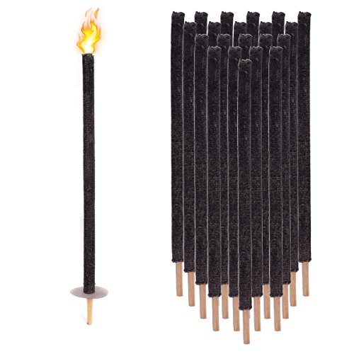 Pre&Mium 100 Stück Wachsfackeln Draußen-Fackeln 70 min Fackeln Wachsfackel Gartenfackel 75CM