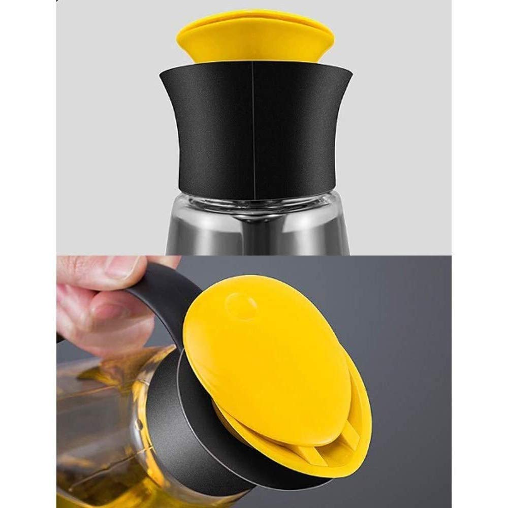 Distributore di olio, flacone spray for olio, flacone erogatore di olio d'oliva, flacone di olio d'oliva con tappo automatico, vetro borosilicato alto e flacone erogatore di olio, aceto e salsa di soi