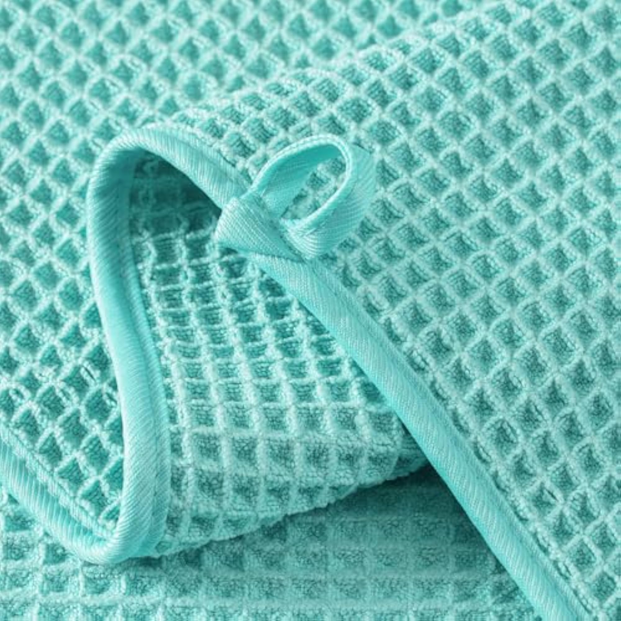 Microfiber Waffle Hand Towels, Set of 2, Fast Drying