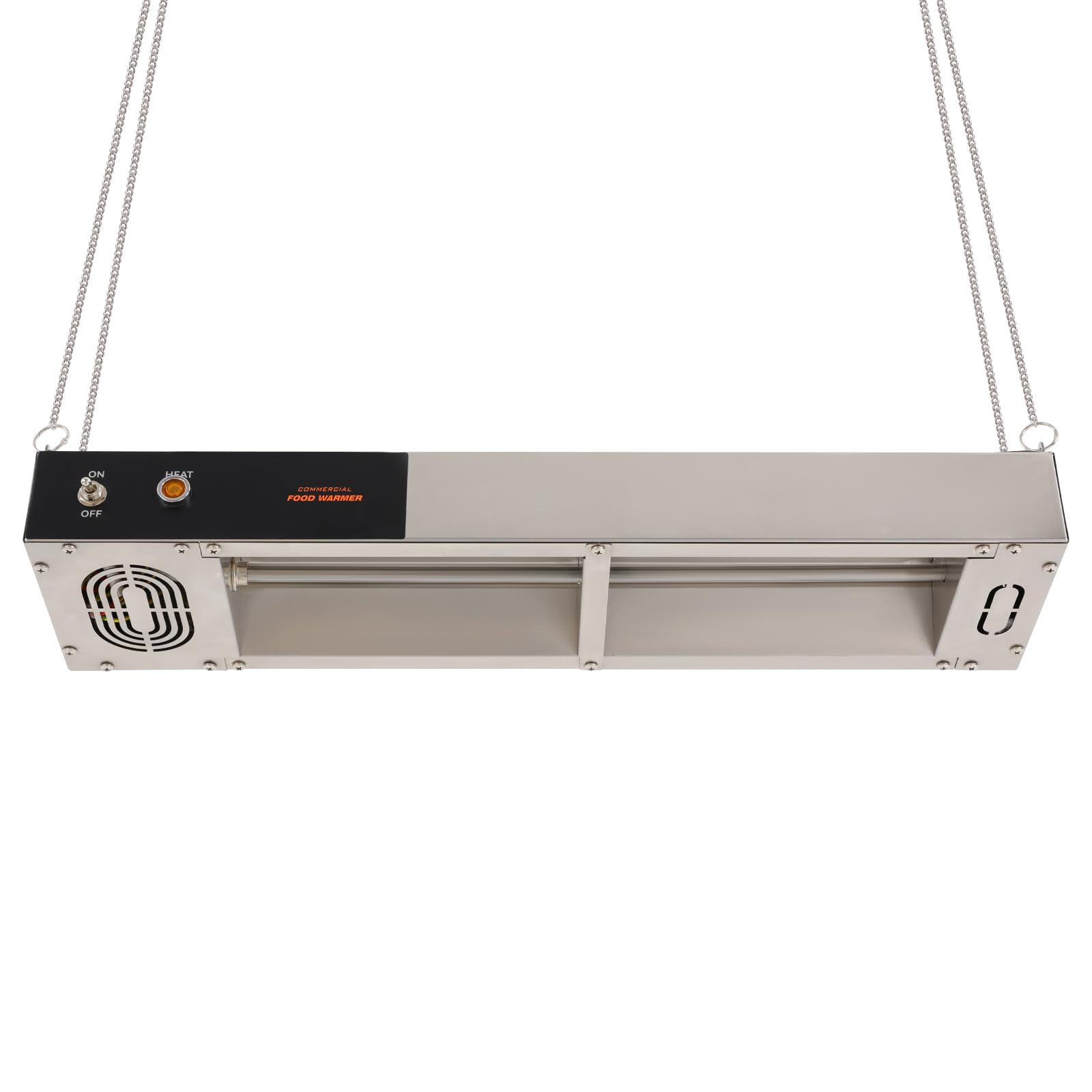 Scaldavivande elettrico in acciaio inox sospeso, 750 W, 60 x 15 x 6,5 cm, zona di mantenimento in caldo 5 x 3 m, 30 – 50 °C