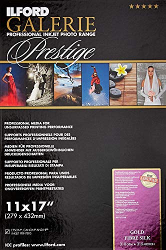 ILFORD 2001905 GALERIE Prestige Gold Fibre Silk - 11 x 17 Inches, 25 Sheets