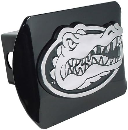 University of Florida Gator Head Emblem on Black Metal Hitch Cover