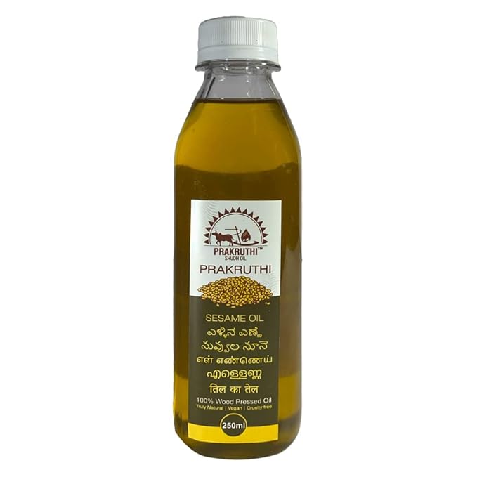 PRAKRUTHI SHUDH OIL Wood Pressed Sesame Oil For Cooking , Natural