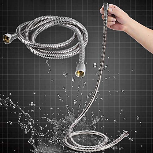 Manguera de repuesto universal de acero inoxidable para cabezales de ducha, tubo de ducha duradero con juntas, ideal para bombas de agua de baño y cocina