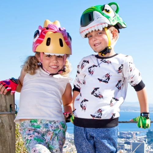 Casco de Bicicleta para niño Crazy Safety | Casco de Bici Infantil de 2 a 7 años para Skate, Bicicleta, Patinete, monopatin | Casco de Animal 3D Ligero y Ajustable 49-55 cm (Ardilla Marrón) - imagen 7
