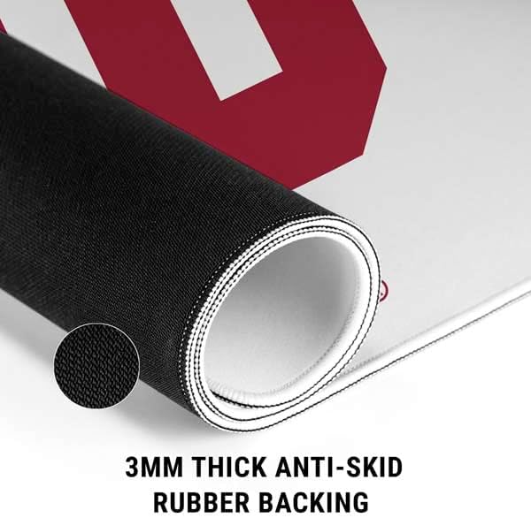 Skinit Extra Large Gaming Mouse Pad - Officially Licensed IU Logo White Design with Stitched Edges, Waterproof, Non-Slip Rubber Base, Desk Mat for Keyboard & Mouse, 35.75" x 15.4" inches