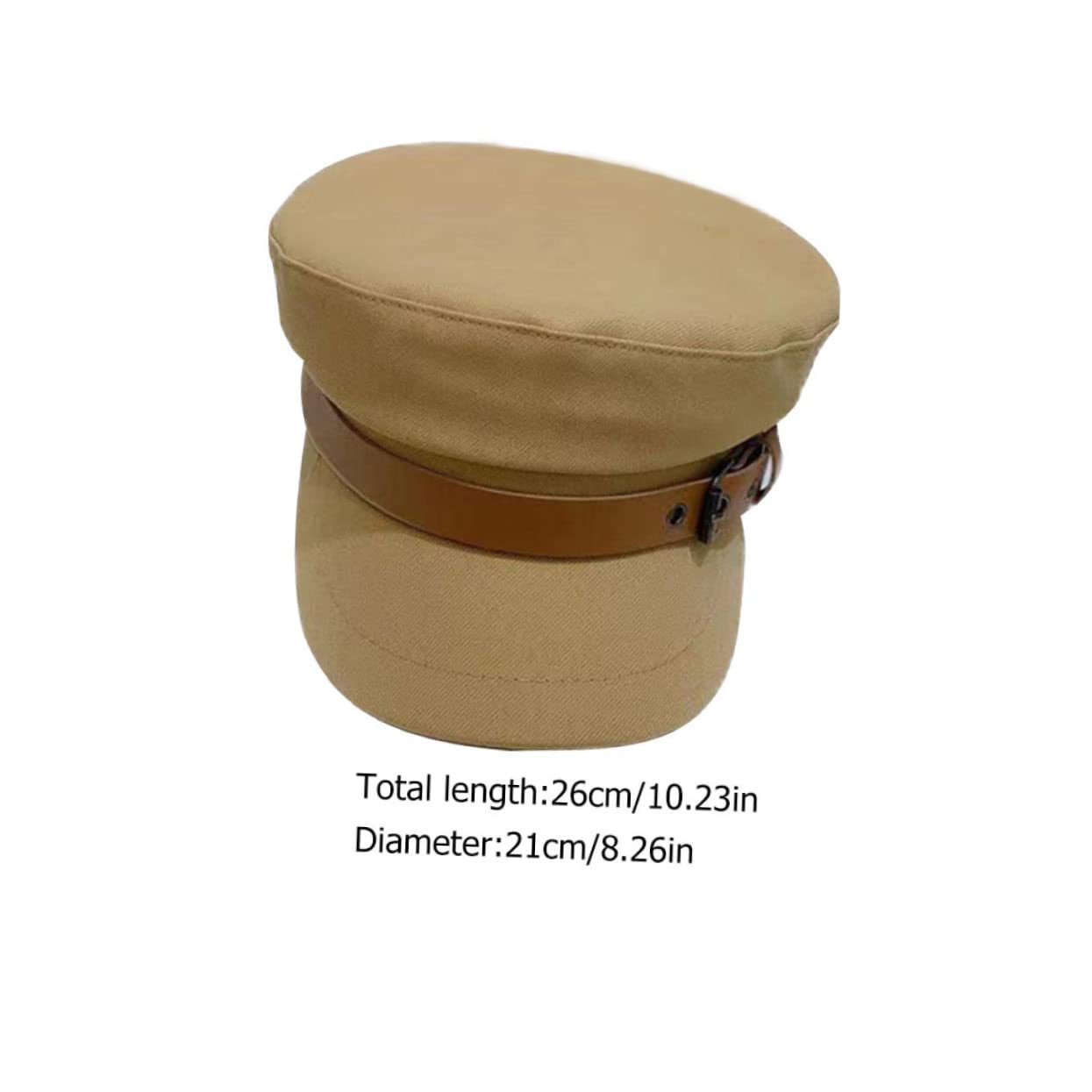 PartyKindom Stylish Lady Beret Hat with Leather Buckle Casual Peaked Cap for Women for Outdoor Street Photography and Everyday Fashion Khaki