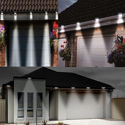 NEWNEN Solar Gutter Lights Outdoor, 6 Pack Powered 3 LED Fence Gutter Lamp Lights,IP44 Waterproof Security Outdoor Garden Wall Lights for Fence Lobby Pathway (White)