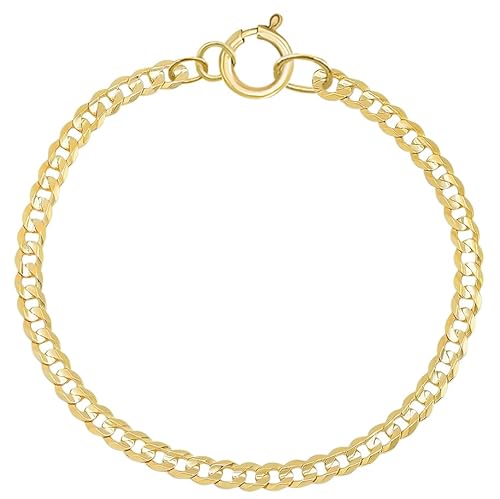 Real Genuine 1/20 14K Yellow Gold GF Cuban Link Bracelet