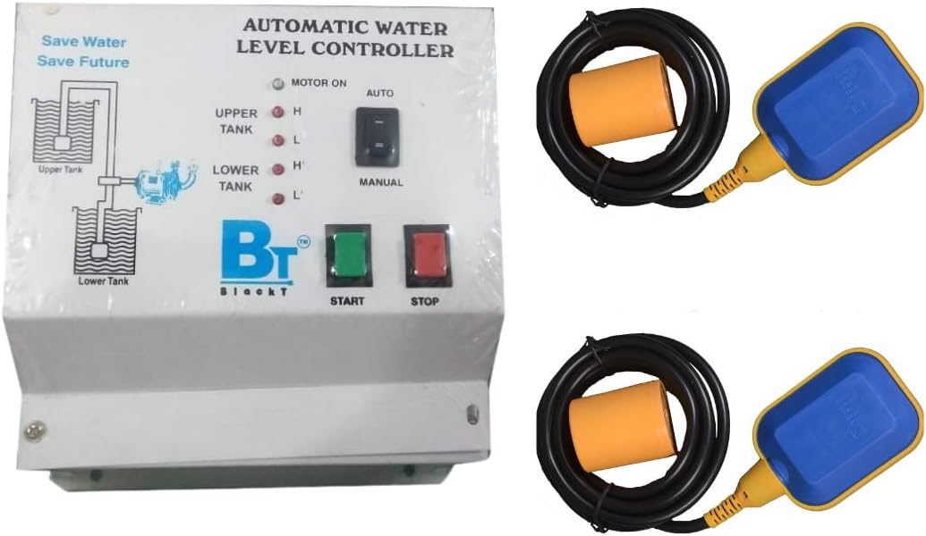 Blackt Electrotech Fully Auto Water Level Controller with Two Float Switch For Overhead & Sump Tank with Buzzer Indication