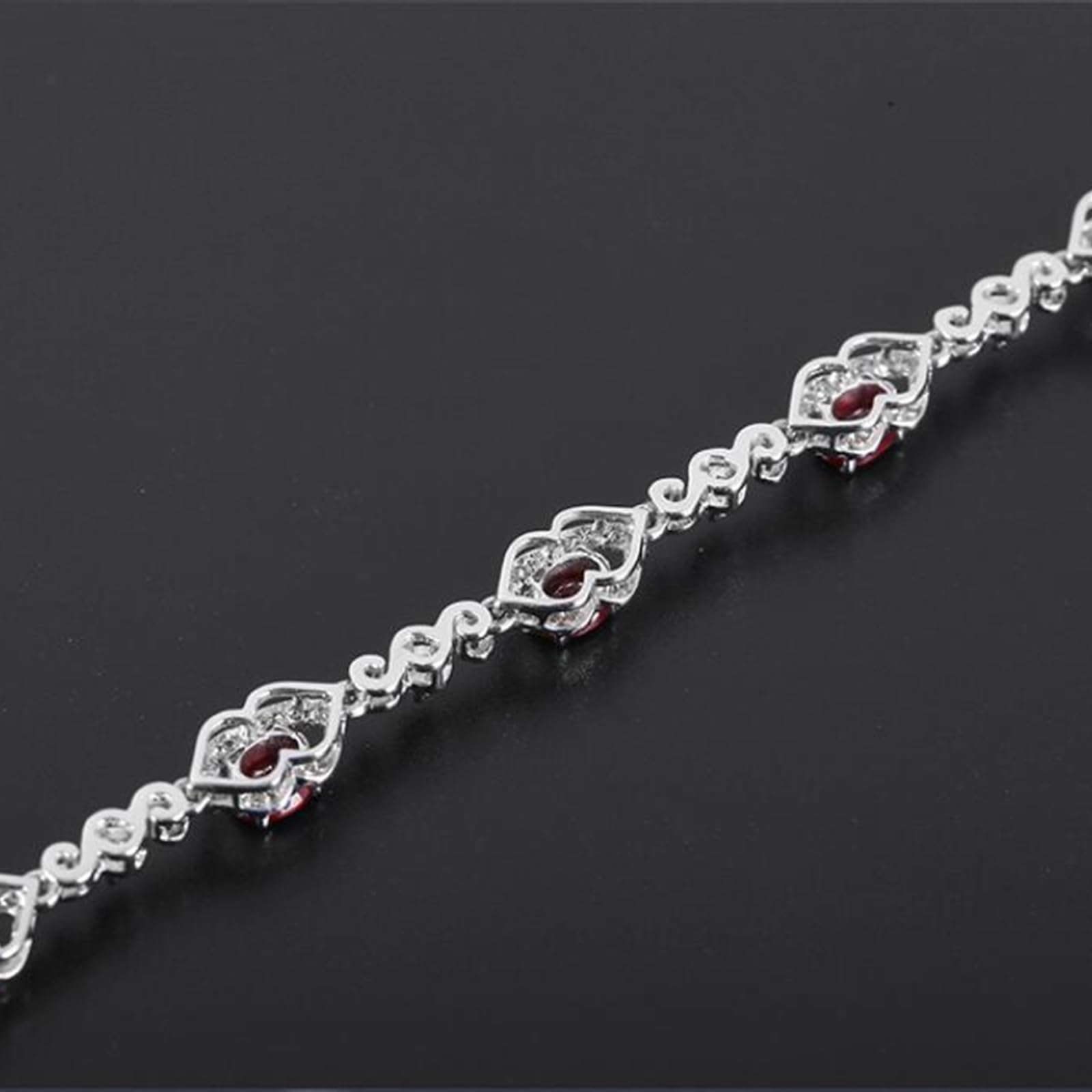 Bransoletka damska białe złoto 750/585/375, bransoletka damska z rubinem 2,3 ct 16-20 cm diament, bransoletki dla panny młodej