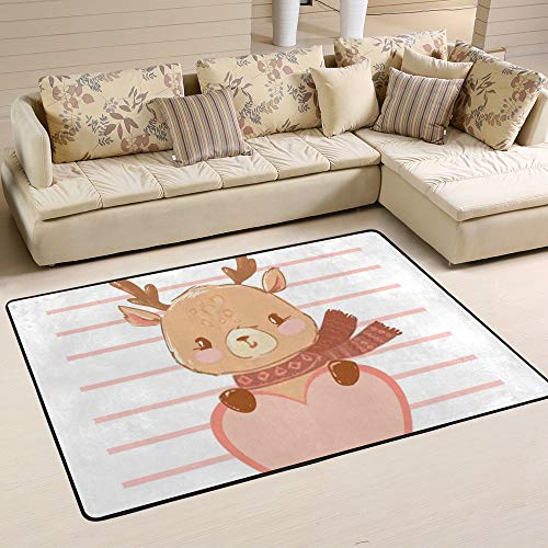 Tapis mignon bébé cerf ultra doux lavable en velours corail - 6